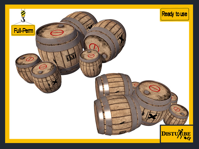 Second Life Marketplace DisturbeD Old Gunpowder Barrels FULL